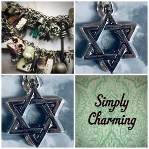3/$10 NEW Sterling Silver Plated Star of David Charm Hebrew Judaica